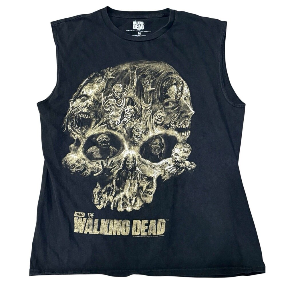Walking Dead Zombie Skull Tank Top Shirt Men’s M Black AMC 2013 Promo T-Shirt